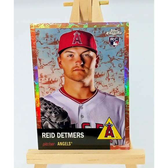 Rose Gold Toile 65/75 Reid Detmers Pitcher Rookie Card #104 Topps Chrome 2022 - Picture 9 of 14